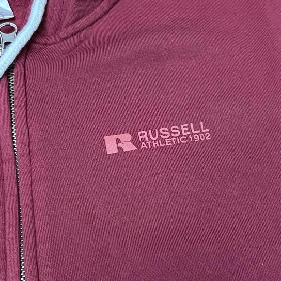 Russell Athletic Maroon Zip-Up Hoodie - Picture 3 of 10